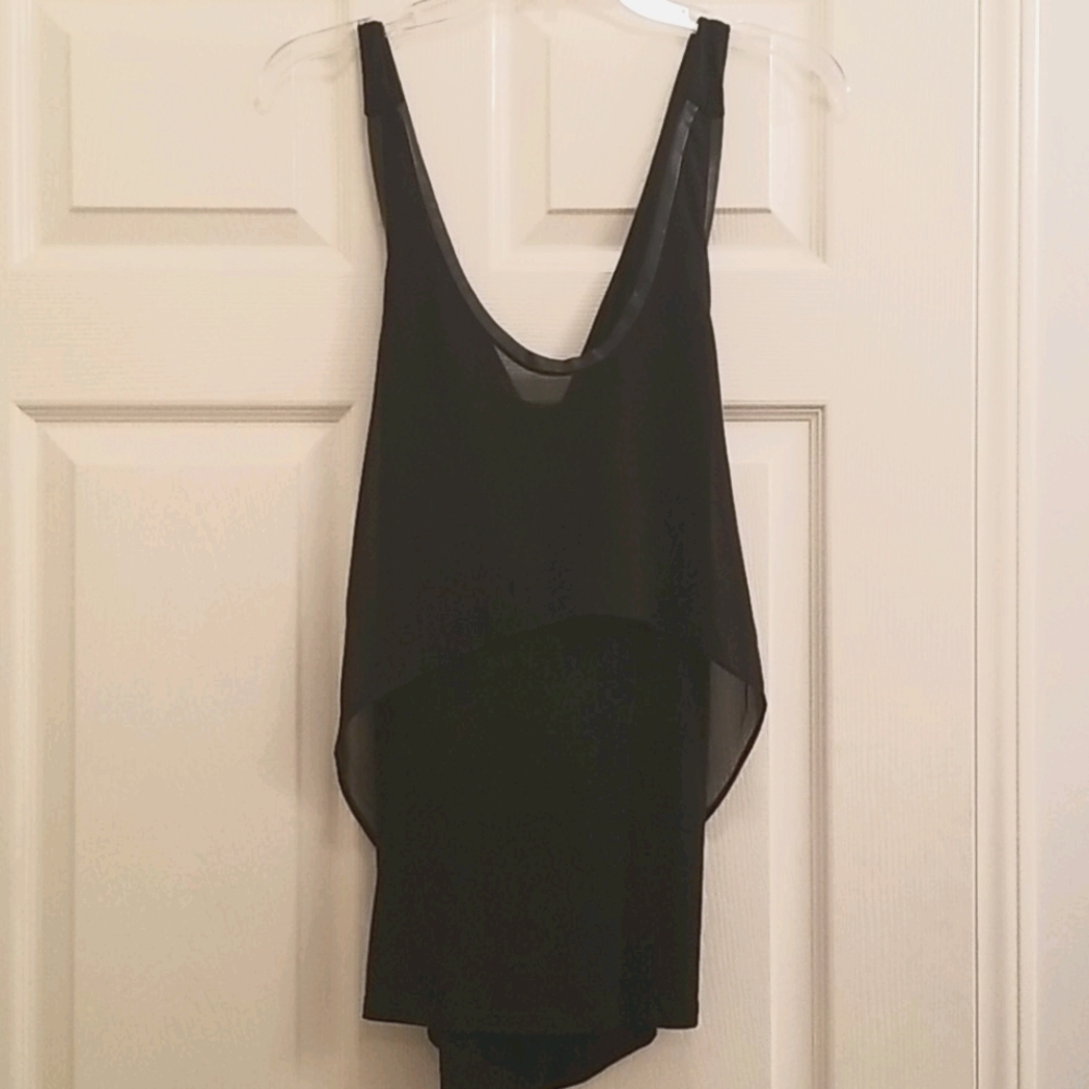 Black Cross-Back Draped Top